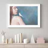 Girl with Bird mood picture