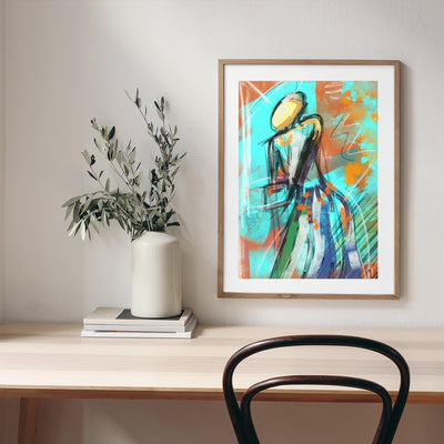 Abstract Lady in Blue mood picture