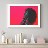 Woman Against Red Backdrop II mood picture