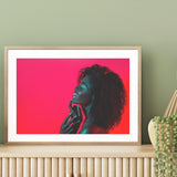 Woman Against Red Backdrop II mood picture