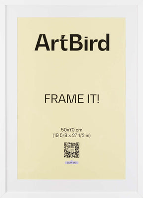 50x70 cm frame made of white painted wood, with passepartout included