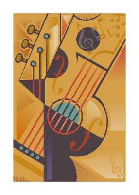Abstract String Instrument 50x70 cm