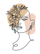 Floral one line female II 30x40 cm