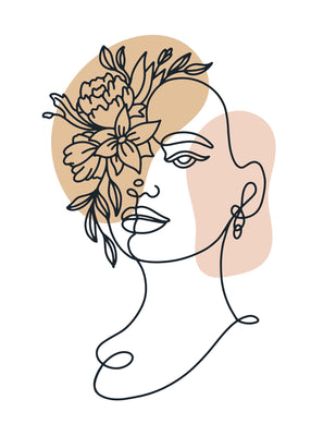 Floral one line female II 50x70 cm