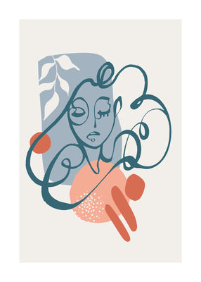 Line Portrait Of Woman 50x70 cm