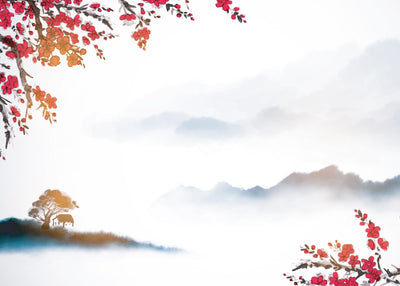 Longing heart leaves in the fog 50x70 cm