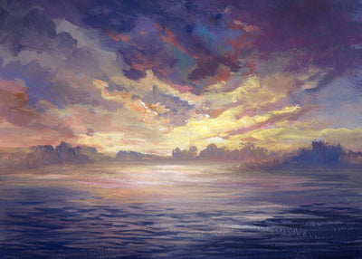 Mellow waters building sky 50x70 cm