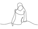 One line embrace 30x40 cm