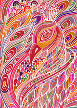 Peacock abstract 50x70 cm