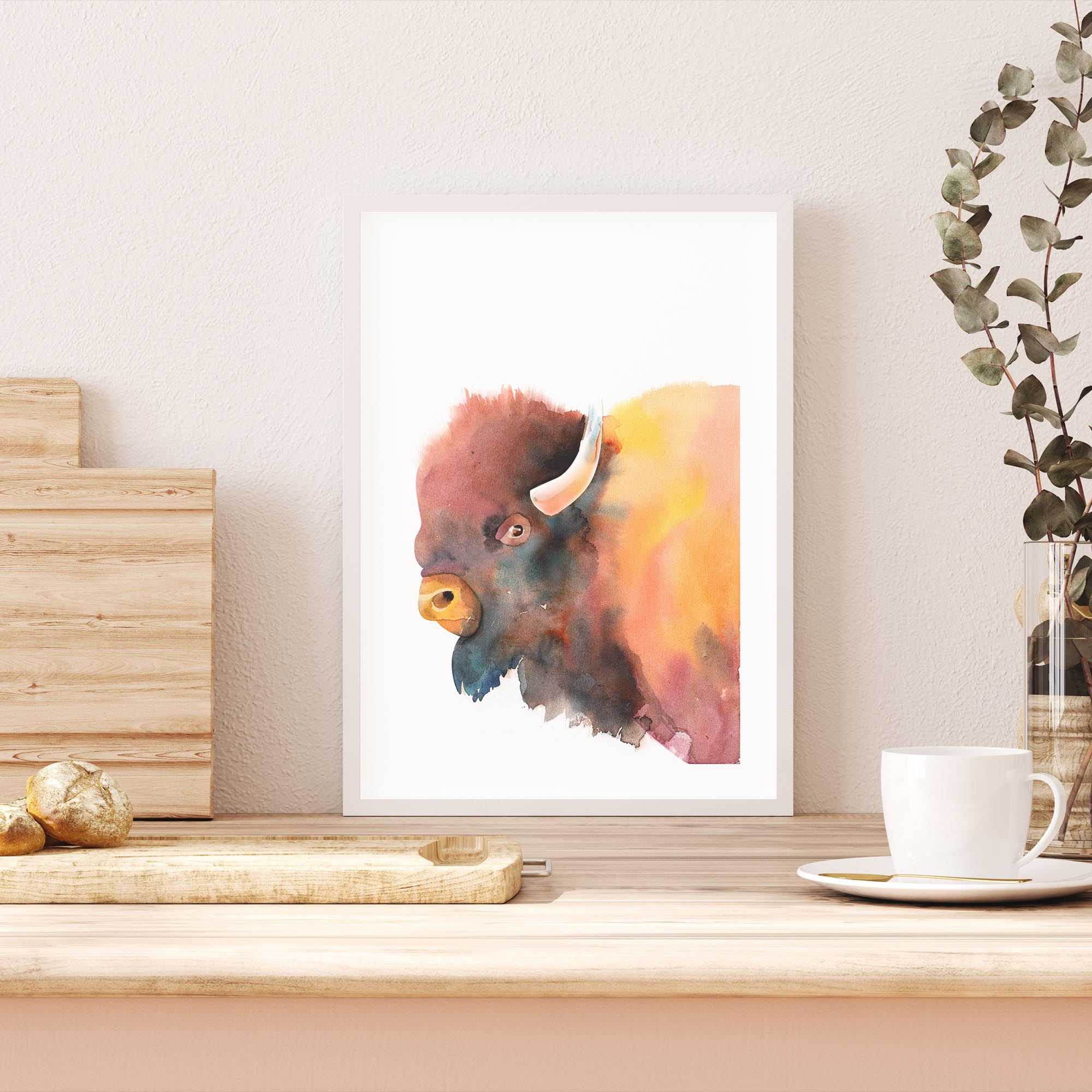 Bison Water Rcolour Watercolour Bison – Artbird