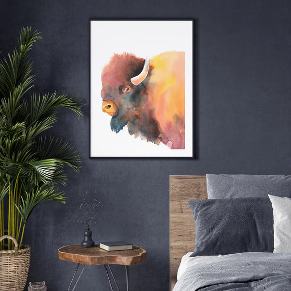 Watercolour Bison mood picture