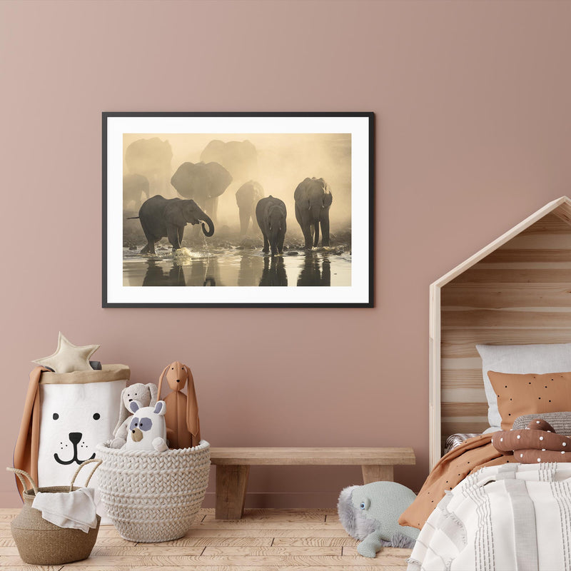 Elephants At Sunset mood picture