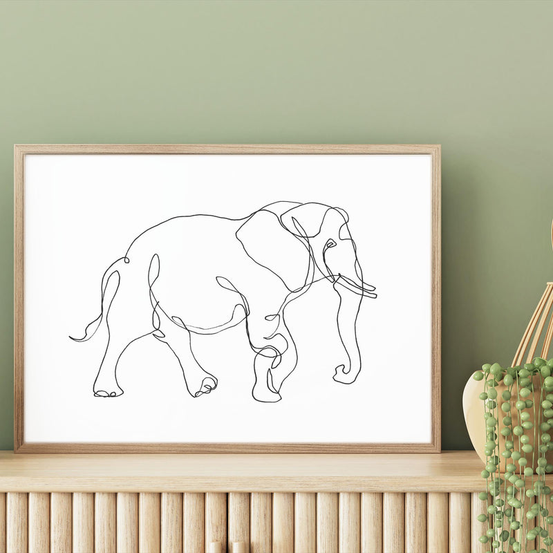 Line Art of Elephant mood picture