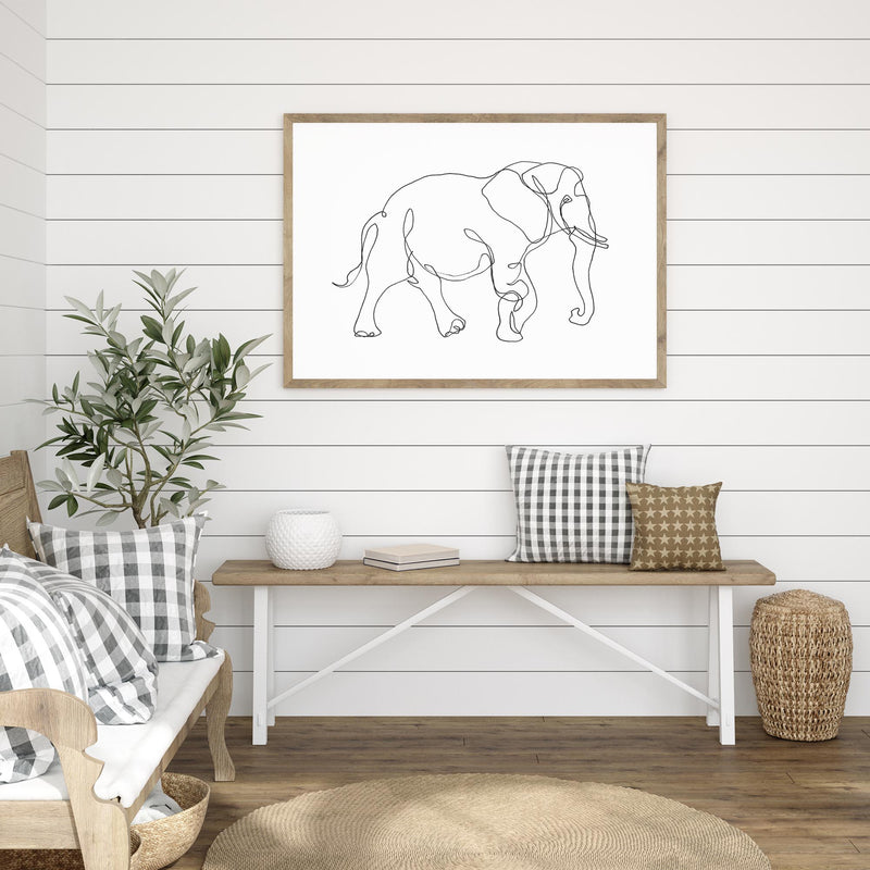 Line Art of Elephant mood picture
