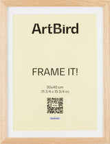 30x40 cm frame made of oak, with passepartout included