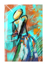 Abstract Lady In Blue 50x70 cm