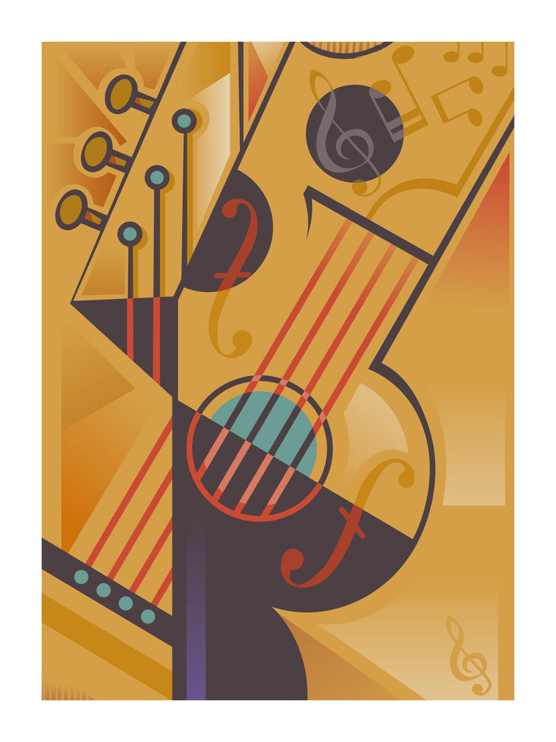 Abstract String Instrument 30x40 cm