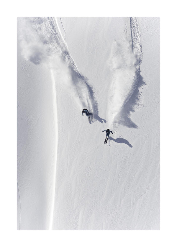 Aerial Of Two Skiers 50x70 cm