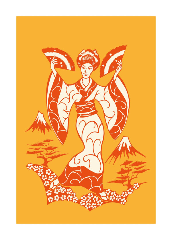 Geisha In Orange 50x70 cm