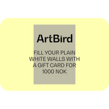 Gift card from ArtBird for 1000 Norwegian kroner