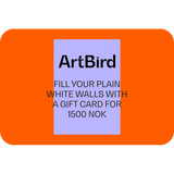 Gift card from ArtBird for 1500 Norwegian kroner