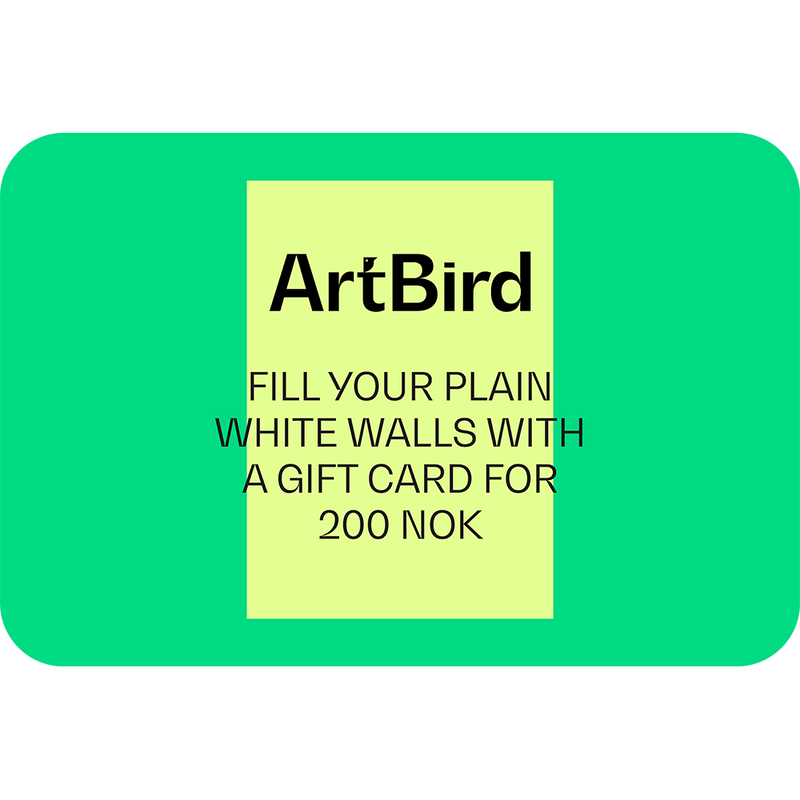 Gift card from ArtBird for 200 Norwegian kroner