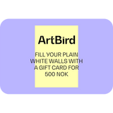 Gift card from ArtBird for 500 Norwegian kroner